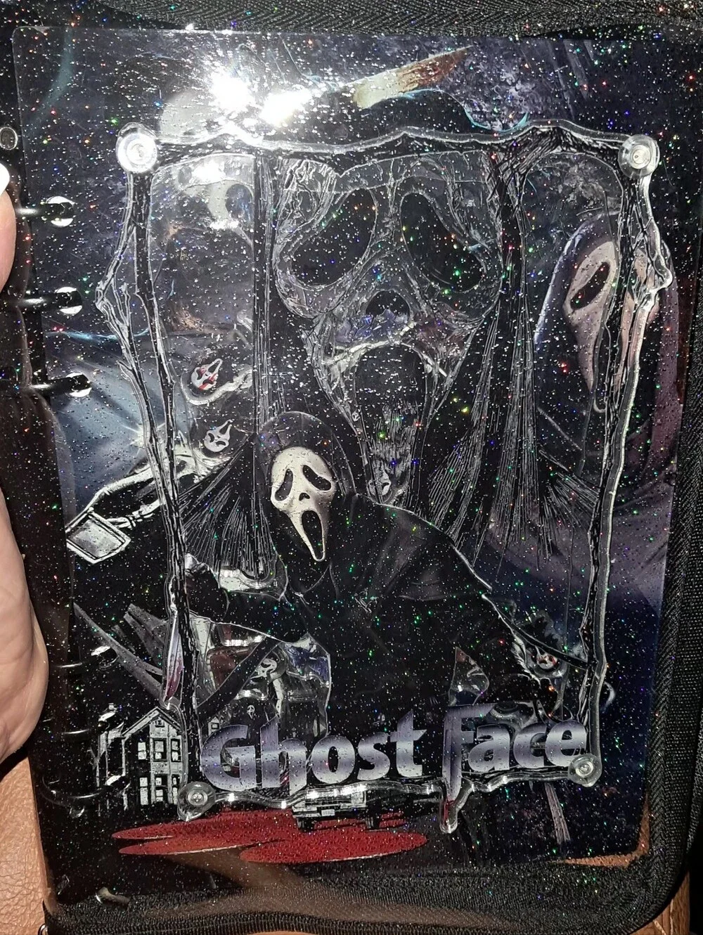New! A5 Size GHOST FACE Acrylic Shaker Notebook
